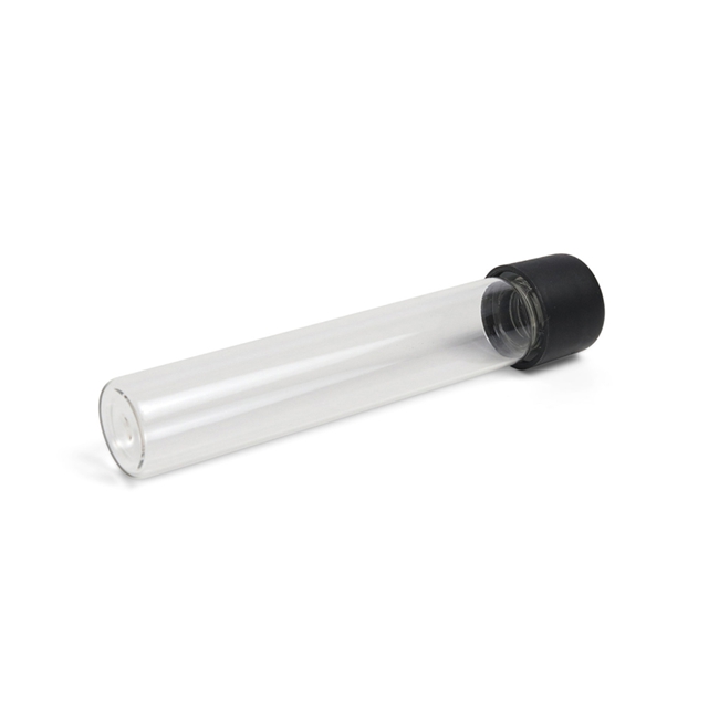115mm Glass Roll Packaging  Airtight Glass test Tubes With Black Smooth Child Resistant Screw Cap