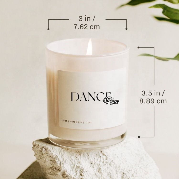 Luxury Scented Glossy White Glass Candle Jars With Lids Glossy Black Christmas Candle Vessels for Home Decor