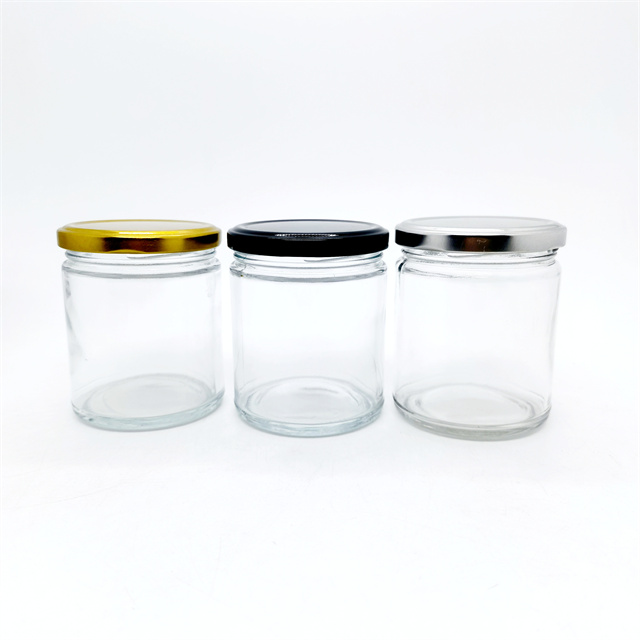 Straight Sided 1oz 2oz 4oz 8oz Amber Cosmetic Glass Jar for Face Body Cream With Aluminium Lid