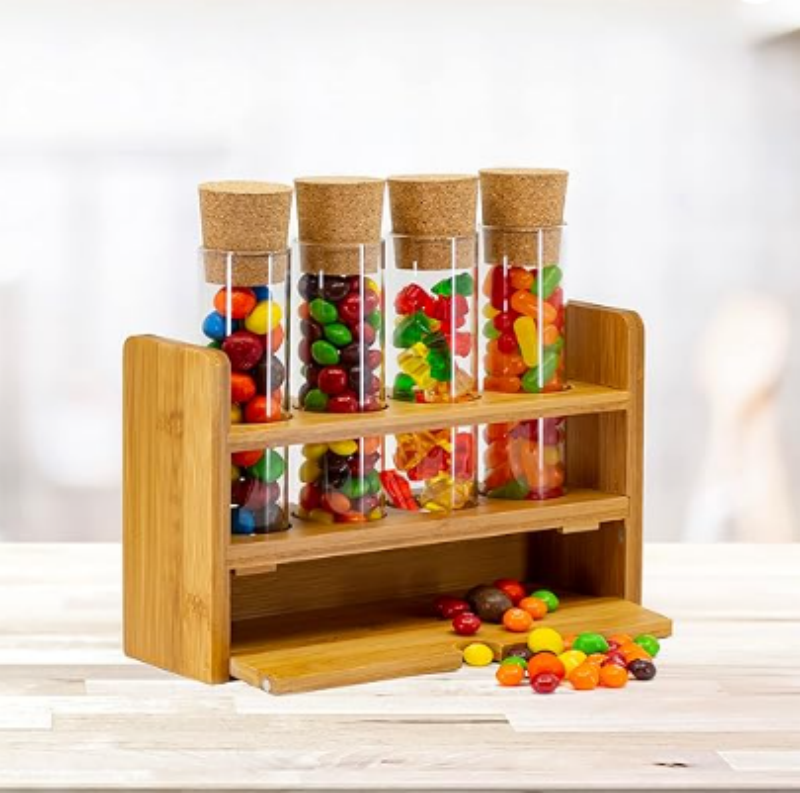 57 Diameter Clear Cork Glass Tube 80ml 200ml 380ml 550ml Glass Jars With Corks Wide Mouth Craft Containers Transparent Vials