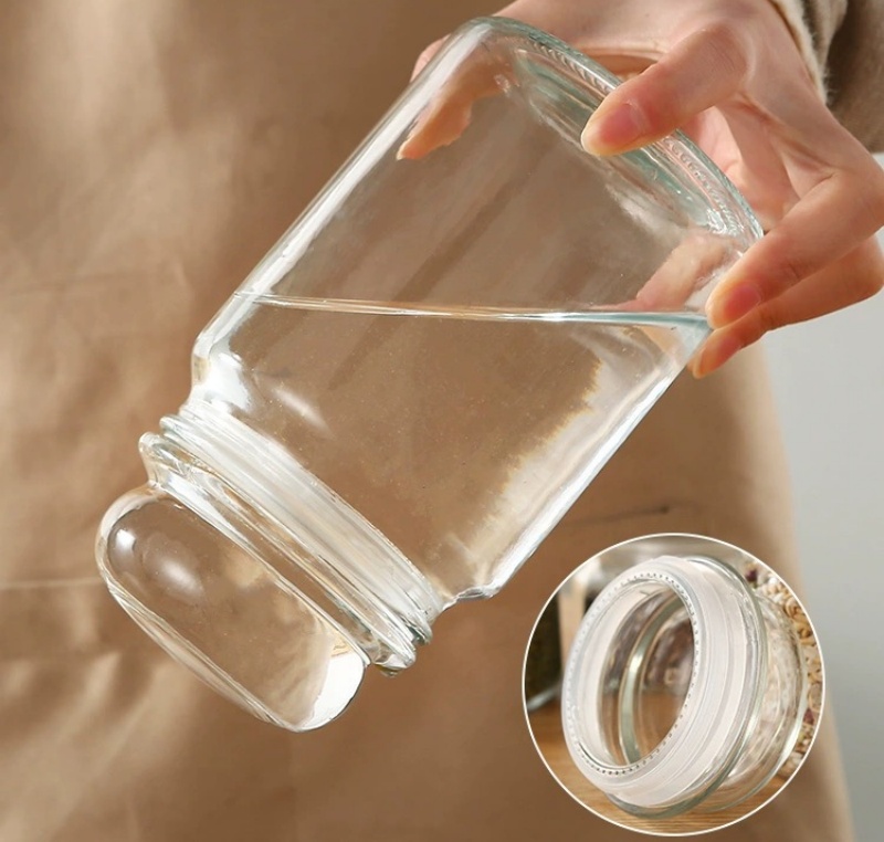 New Design Candle Canisters 350ml 500ml 750ml Mushroom Glass Lids Clear Glass Candle Holders