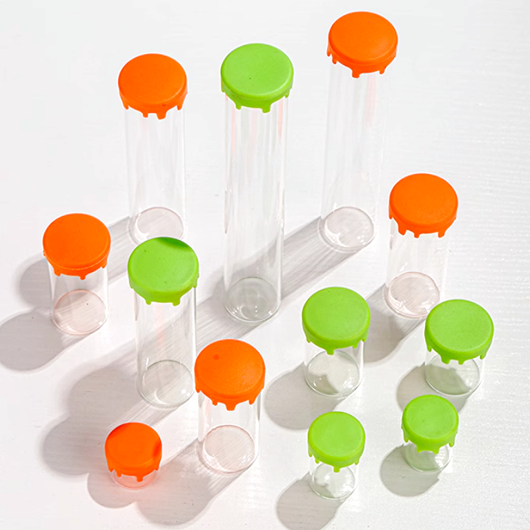 Mini 5ml 10ml 50ml Silicone Jar Matte Finish Small Glass Concentrate Acrylic Storage Container Silicone Lids Tequila Champagne