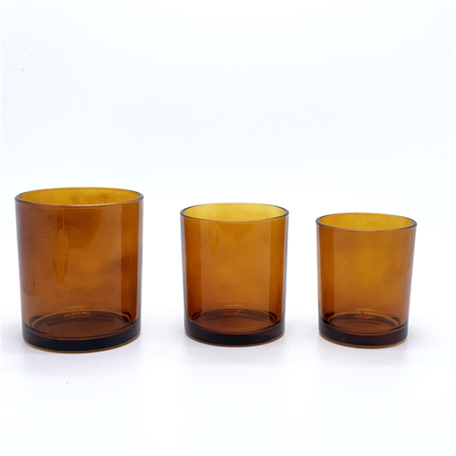 Eco Friendly Nordic Candle Jar Custom White Brown Frost Empty Glass 10 Oz Luxury Amber Candle Jar