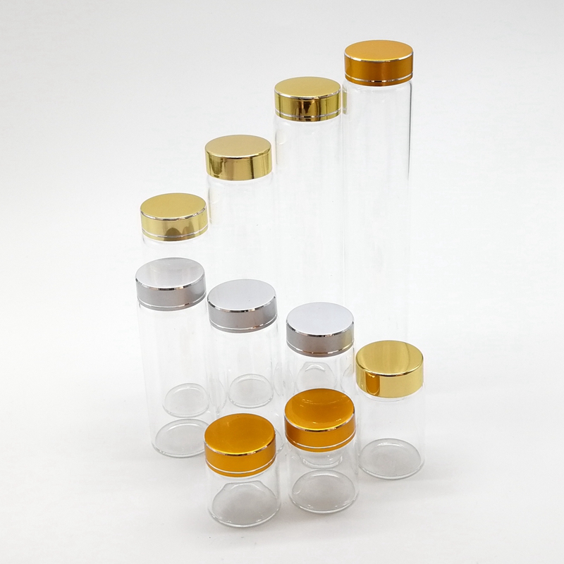 Wholesale Saffron Jar Tube Small Glass Bottles Packaging Storage Jar With Screw Lid Wholesale Glass Jar Glass Bottle