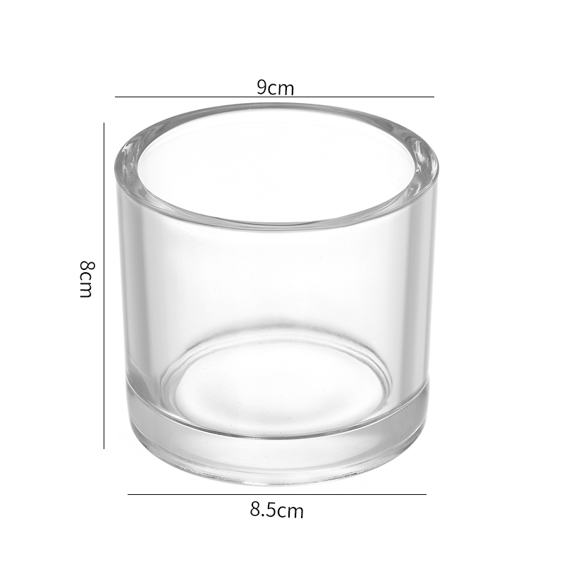 Free Sample Clear Glass Candle Jar Thick Wall Durable 6oz 8oz 12oz Customizable Size Candle Holders & Lanterns