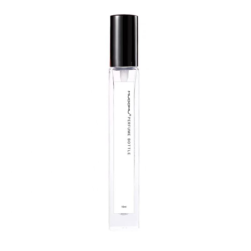 Hot Sale 5ml 10ml 30ml square Shape clear Frosted Room Spray Glass Perfume Bottle With Golden Spray Pump Cap