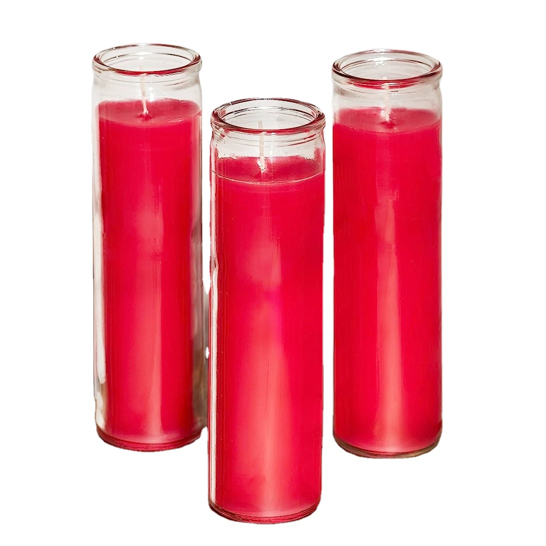 Cheap Price 7 Day Church Glass Candle Jars, Clear Glass Vigil Jars for Candle Inserts