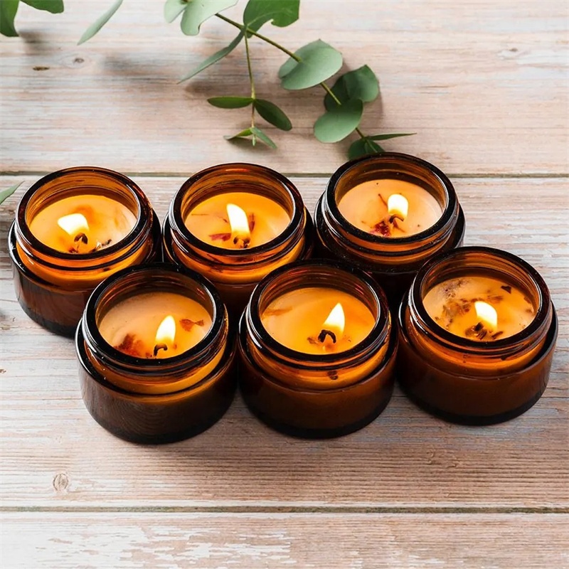 1oz Amber Empty Glass Jars 10/30/50ml Bridesmaid Proposal Candle Gifts