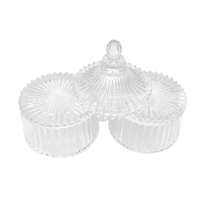 Wholesale High Quality Crystal Geo Cut Empty clear Candle Jars Glass for Candle Making Wedding Party