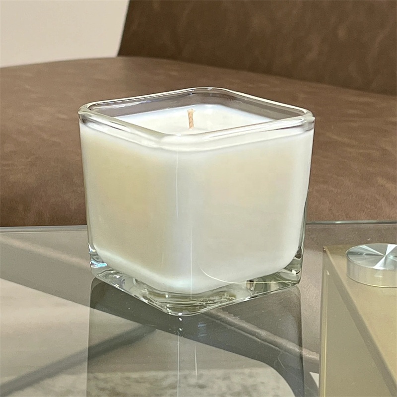 Large 10 oz Candles Square Glass Jar Candles Classic Candles Container Handmade