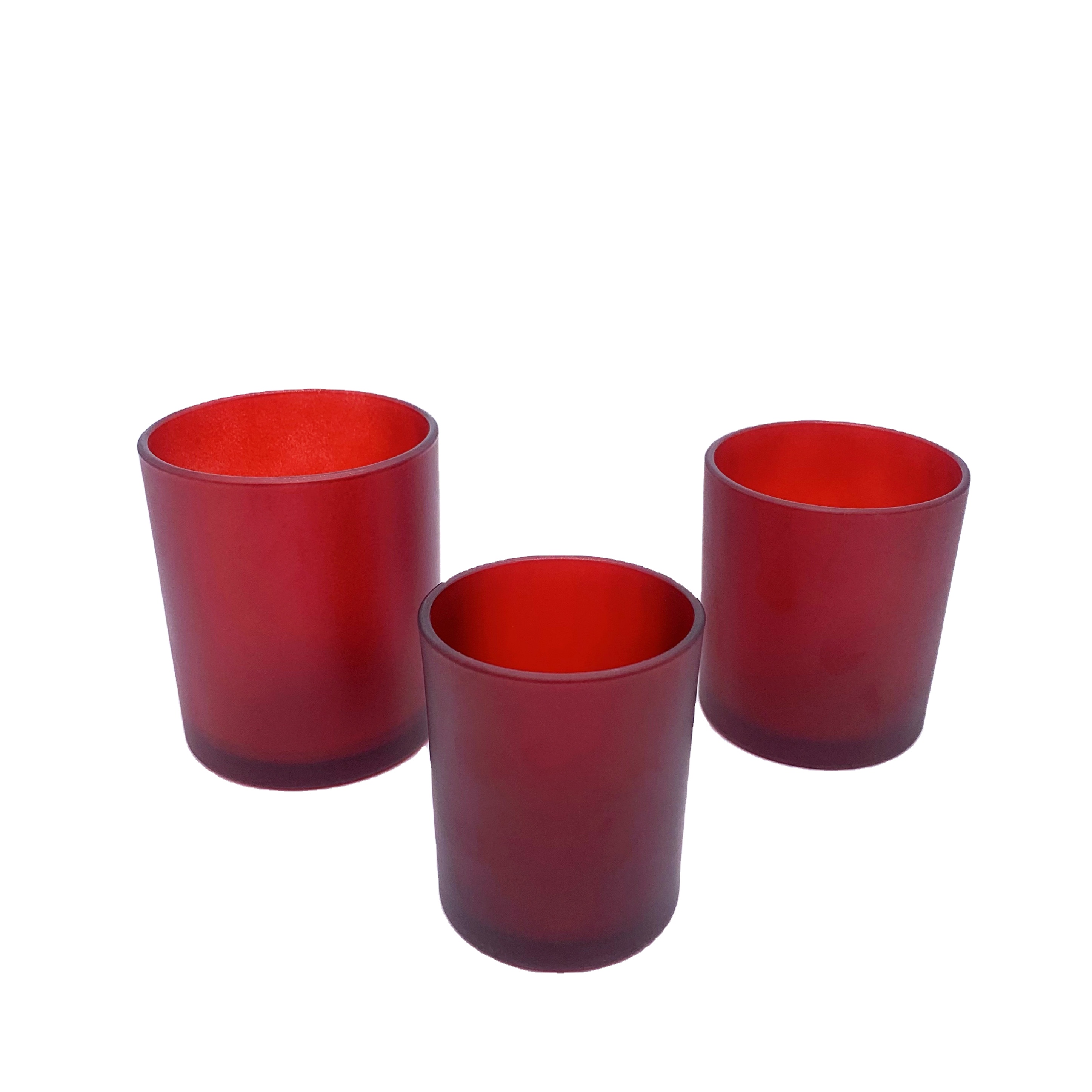 Home Decoration 200ml/315ml Glass Jar Bamboo Lid Empty Soy Wax Aromatherapy Container Red/White Color for Aromatherapy Candle