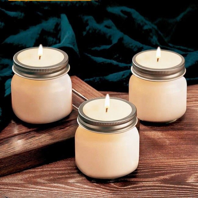 8oz 250ml Mini Round Square Glass Mason Jars with Lids for Candle Making