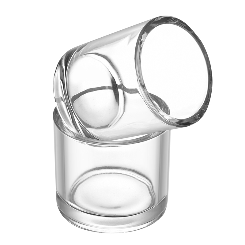 Wholesale Empty Cheap Round 4oz 12oz 16oz 24oz Clear Glass Candle Jars Vessels Containers for Candle Making