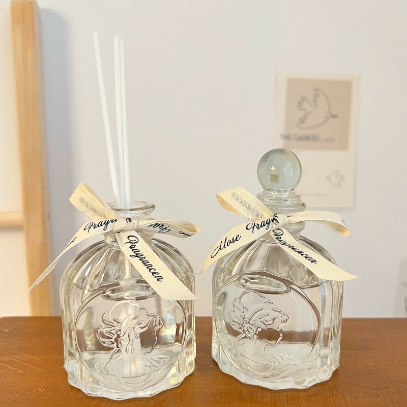 Glass Aromatherapy Bottle With Lid Perfume Bottle Diffuser Bottle With Diffuser Stick