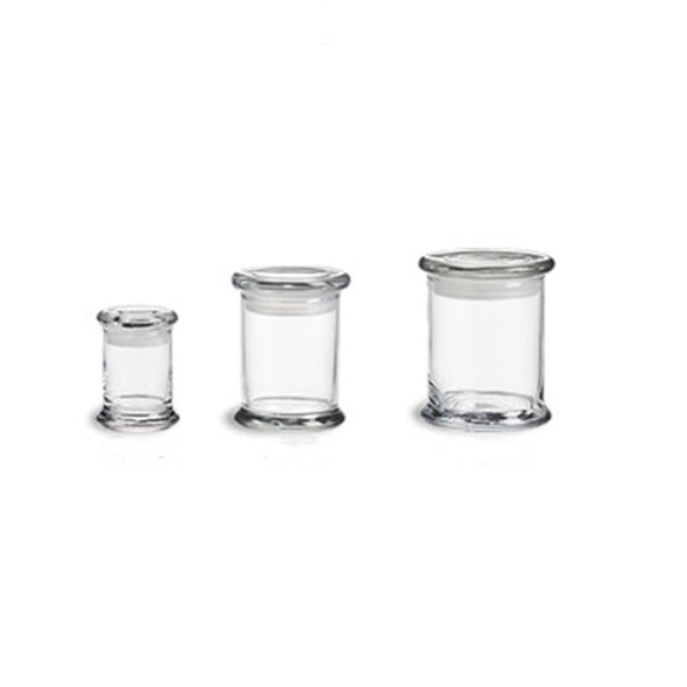 3 oz Ounce Clear Glass Jar ,  Clear Glass Candle Jars Container Vessel  W/ Glass Flat Pressed Lids for Candle Making