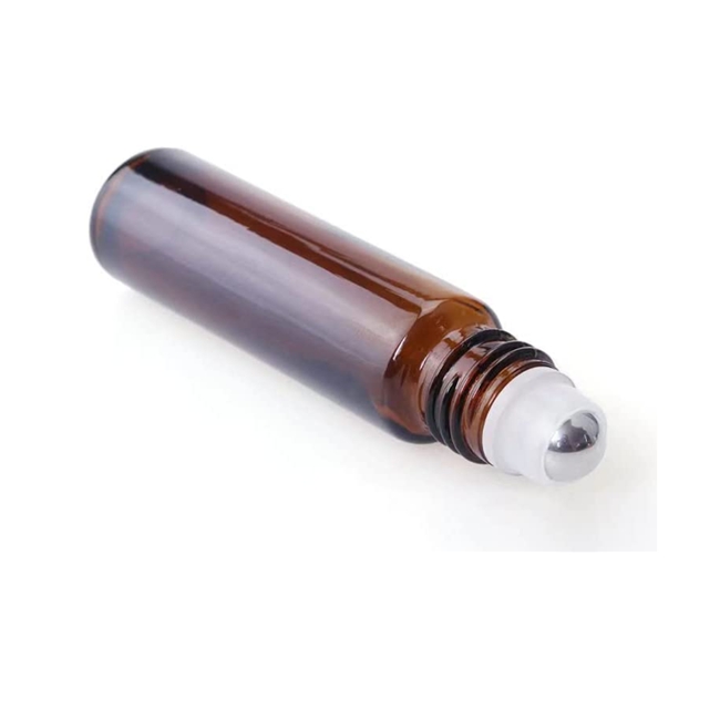 10ml Wholesale Custom Roll on Glass Bottle 5ml 10ml Amber Roller Bottle With Stainless Roller 8 ml