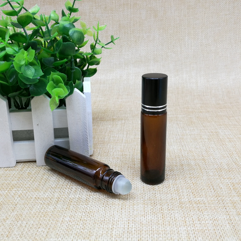 Fancy Pattern Printed Cosmetic Perfume 10 Ml Printed Red Yellow Green Blue Glass Roller Bottles With Aluminum Cap