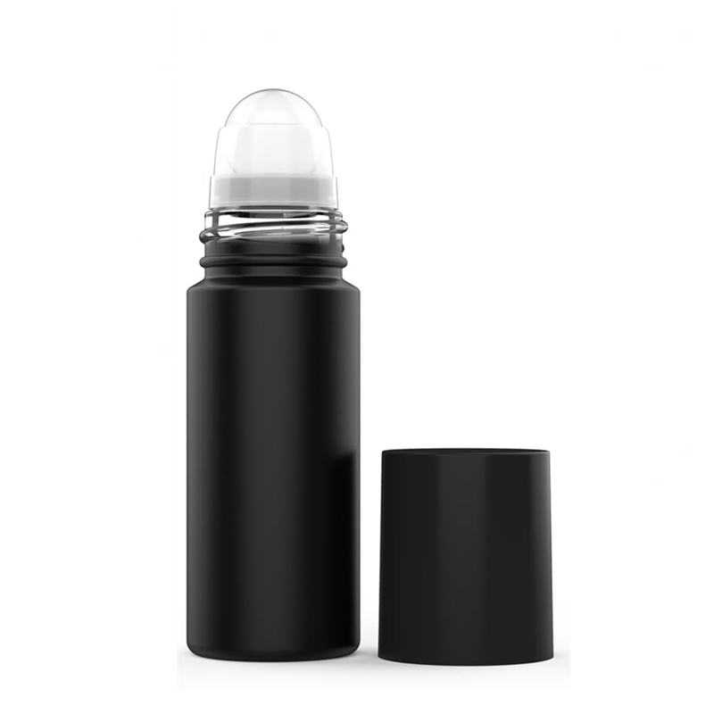 50 ml 30 ml 1.7 oz 1 oz Black Glass Roll-on Deodorant Bottles With Plastic Roller Ball and Black Cap