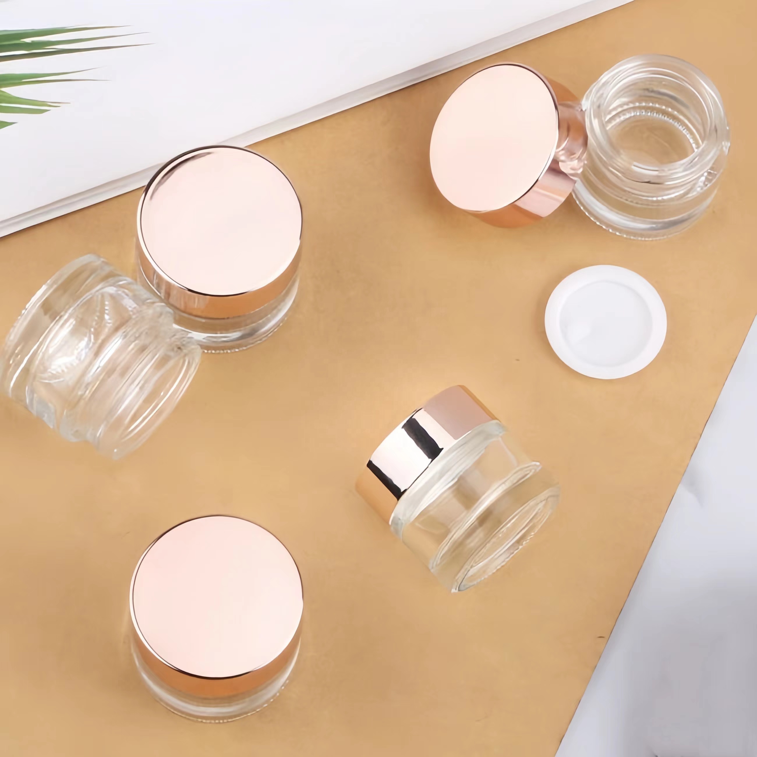 Clear Glass Cosmetic Jar Lids 5g 30g Capacities Face Cream Containers Face Lotion Containers 5ml 10ml 30ml 100ml Capacity