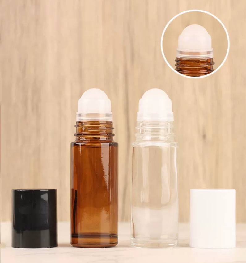 30ml 50ml 100ml  Amber Roller Bottle Glass Essential Oil Perfume Roller Bottle