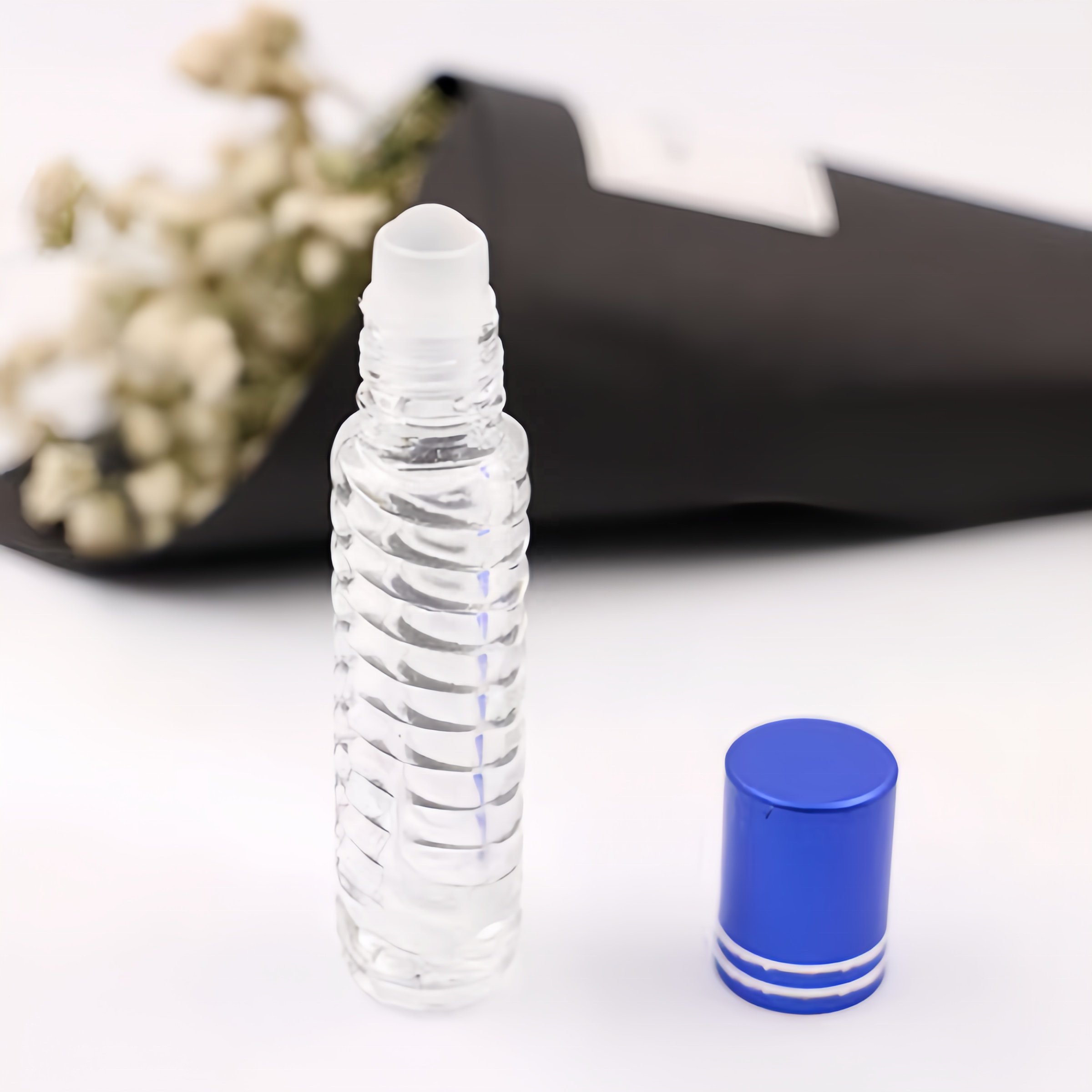 5ml 10ml Round Roll on Glass Bottle with Glass Roller and Aluminum Roller Cap