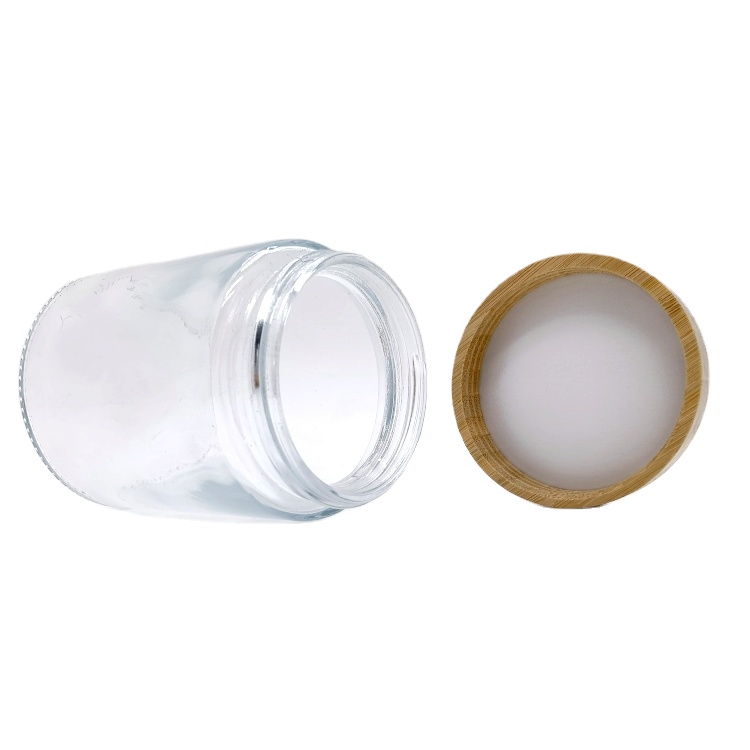 150g 250g Refillable Eco Friendly Skin Care Cosmetics Packaging Container Bamboo Frosted Moisturiser Glass Jar With Bamboo Lid