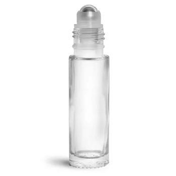 30ML 50ML Recyclable Clear Glass Roll on 10ml Bottle Essential Oil Packaging Vials Bottle PE Balls and Polypropylene Cap