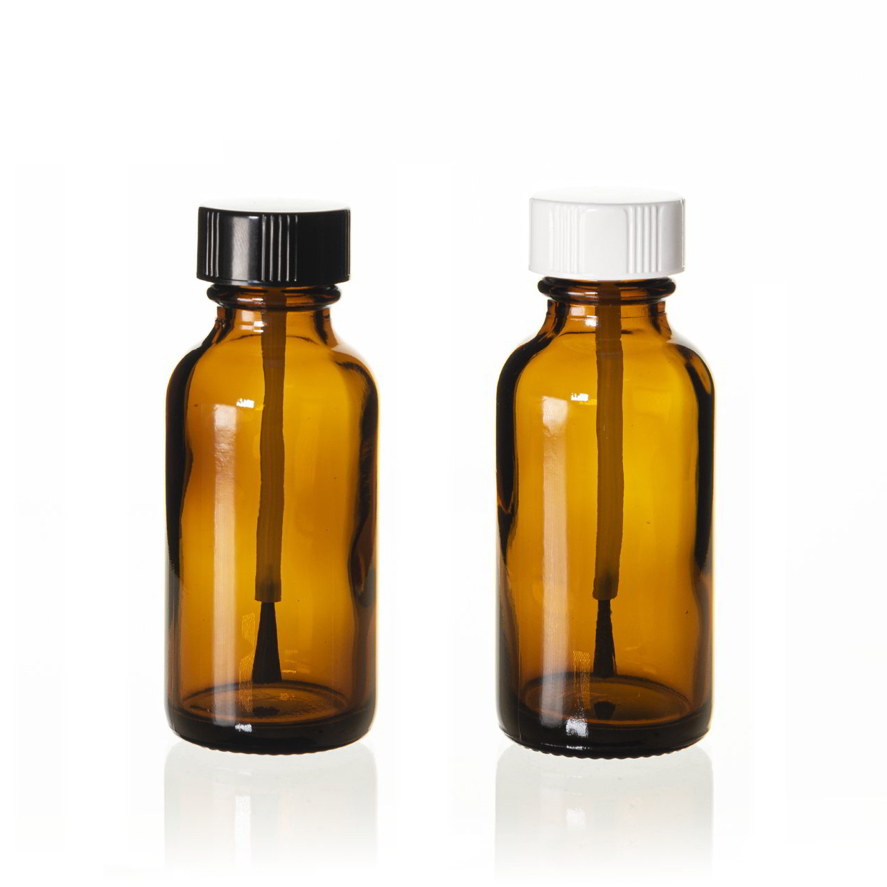Boston Round Bottles With Brush Caps glass bottle
