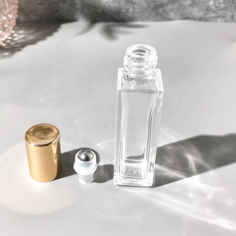 Luxury Custom 3ml 5ml 6ml 8ml 10ml 50ml Rectangle Roller Ball Packaging Eye Cream Perfume Oil Container Glass Roll on Bottle