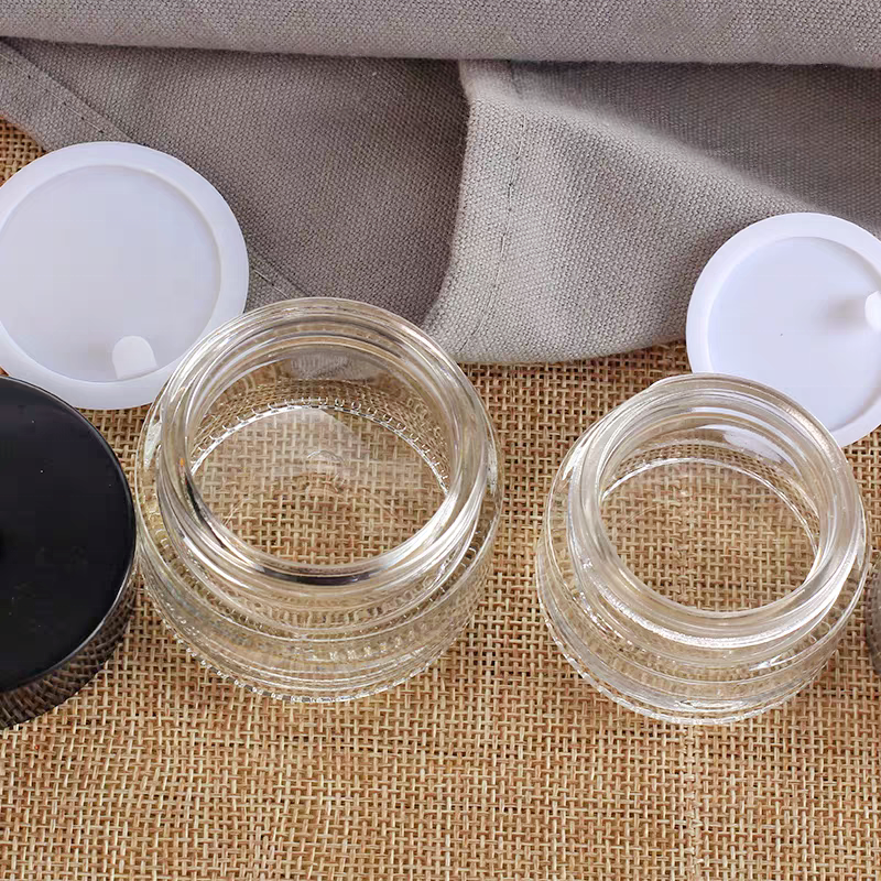 20 30 50 100ml 120ml Clear Glass Straight Sided Cosmetic Cream Jar With Smooth Lids