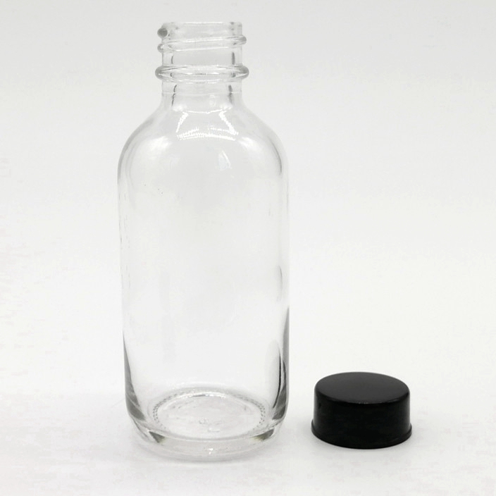 1 oz 30ml Clear Boston Round Glass Bottle With Dropper for Packaging Serum Essential Oil 50ml 100ml Capacity