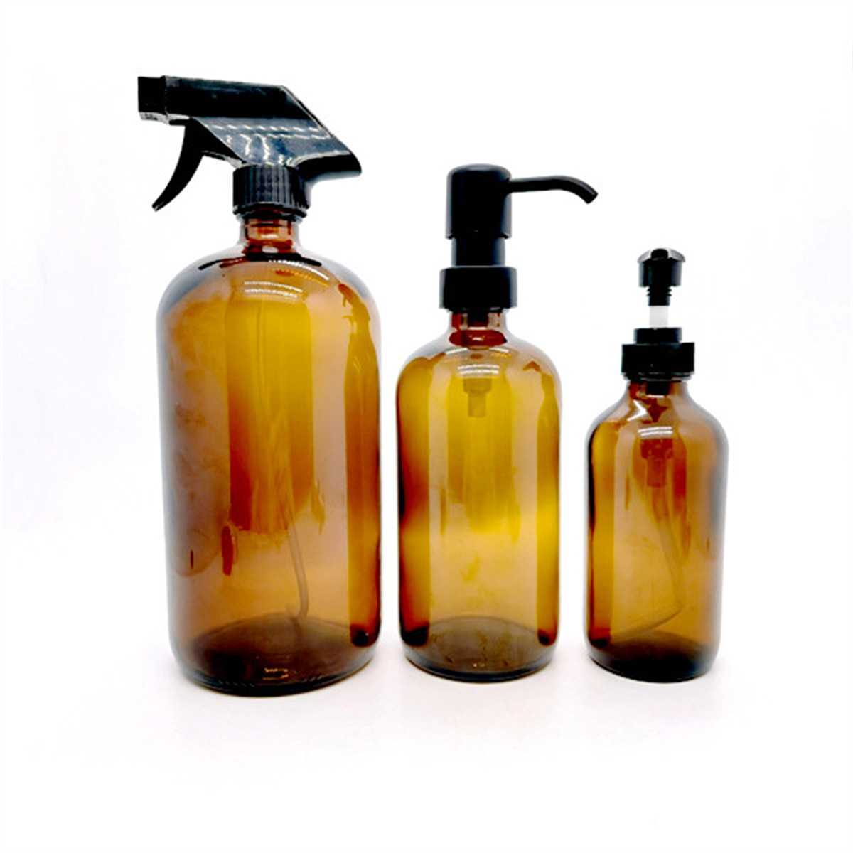 Custom 15m 30ml 60ml 100ml 120ml 240ml 500ml 1000ml Thick Bottom Frosted Amber Brown clear boston Round Glass Bottles