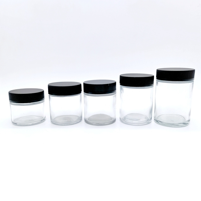 Child Resistant Child Proof Airtight 5ml 7ml 9 Ml 1oz 2oz 3oz Glass Jar With Plastic Caps Glass Bottle Glass Jar