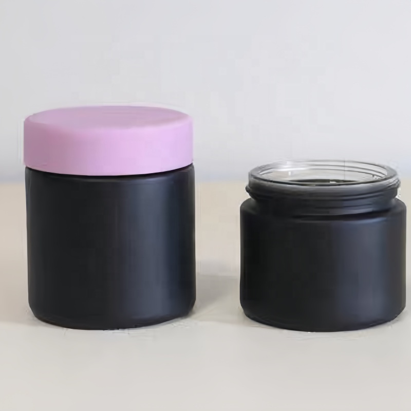 Custom Frosted Black White Crc Bottle 1oz 2oz 3oz 4oz Child Resistant Glass Jar With Different Lids