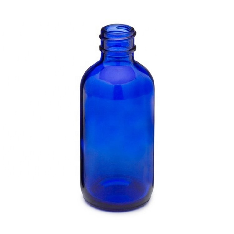 2oz 60ml Boston Glass Bottle Empty Blue Essential Oil Dropper for Personal Care Use