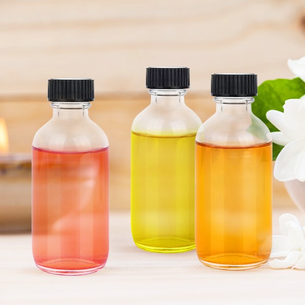 2oz Small 60ml Clear Empty Boston Round Shots Glass Bottles With Caps for Liquid Ginger