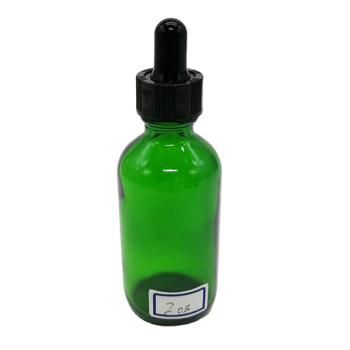 Factory 10ml-100ml Eye Essential Oil Glass Green Dropper Bottles With Screen Printing Lid for Oils