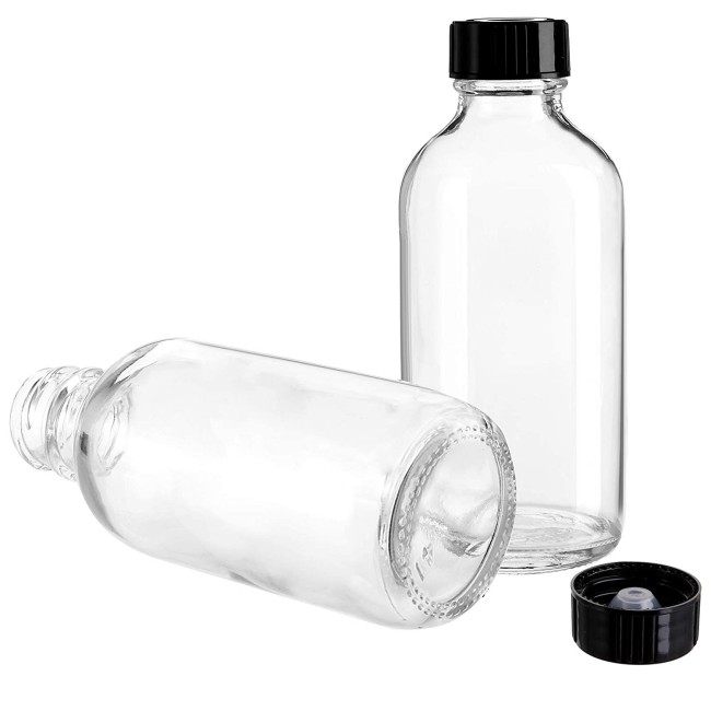 32oz Boston Round Clear Glass Growlers With Phenolic Poly Cone Insert Caps - Tight Seal for Secondary Kombucha Fermentation