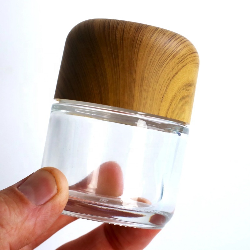 New Arrival 2oz 3oz 4oz Clear Child Proof Glass Jar Honey Spice Herb Tobacco Packaging Jar Big Glass Jar With Dome Lid