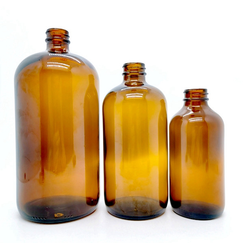Empty clear Amber 4 oz 1 oz 2oz 4oz 15ml 30 ml 60ml 120 ml boston Round Bottles With Dropper for Essential Oil Glass Factory Price Glass Jar Glass Bottle lower price