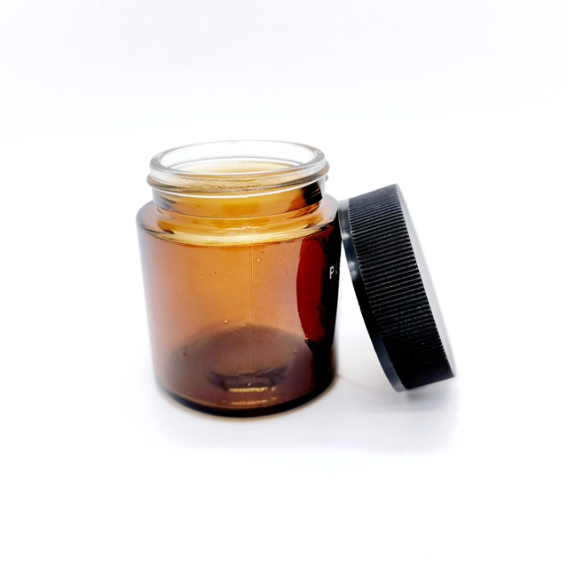 Custom 2oz 3oz 3.5g 4oz 5oz Child Resistant Matte Black Uv Jar Flower Packaging Glass Jar With Black Plastic Screw Lid