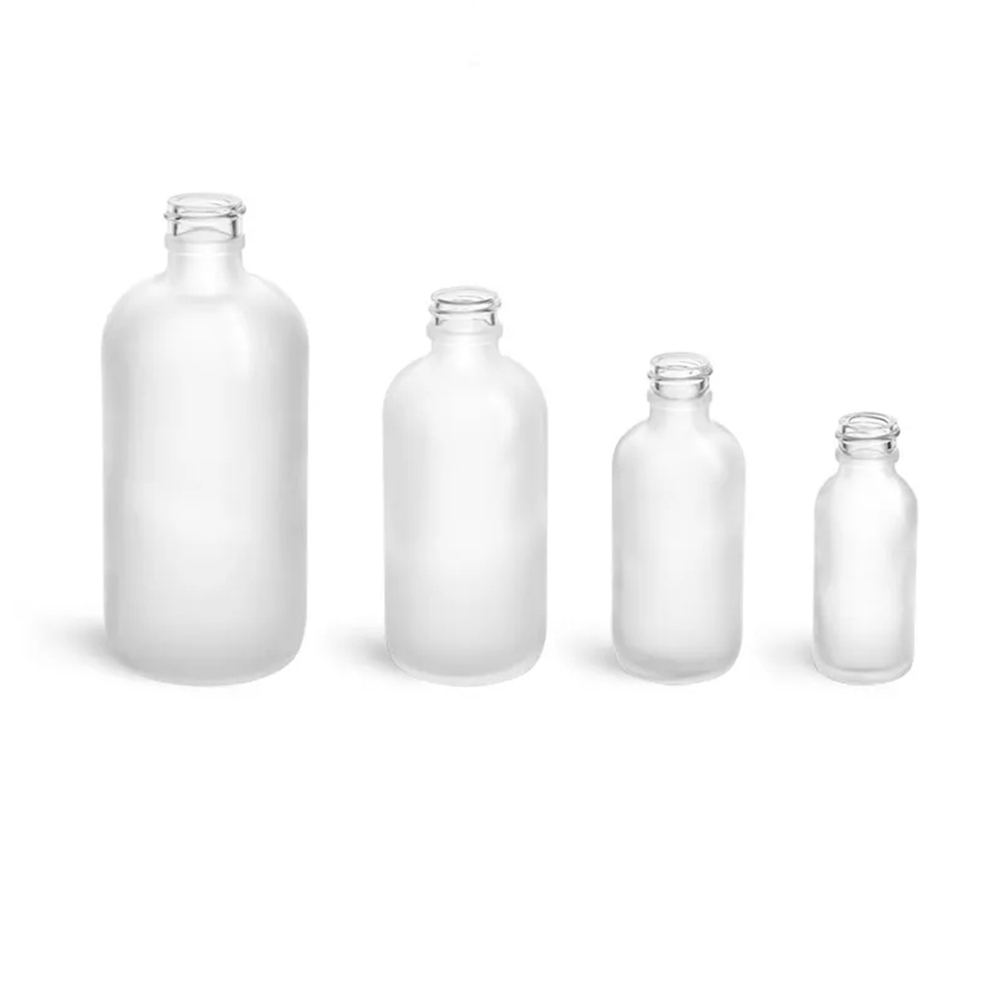 1/2OZ 1OZ 2OZ 4OZ 8OZ 16OZ 32OZ 120ml Frosted clear boston Round Glass Bottle