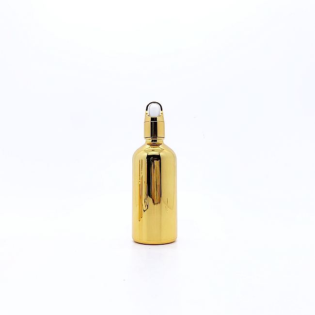 Luxury 10ml 30ml 50ml Glass Dropper Bottle With Electroplating Screen Printing for Eye Drop Skin Care Cream Essential Oil Bottle