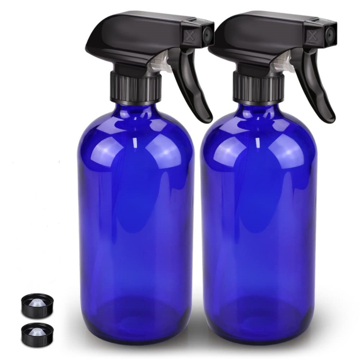Boston Round 8oz 16oz 32oz Amber Clear Blue Empty Water Cleaning Room Glass Trigger Spray Bottle 500 ml