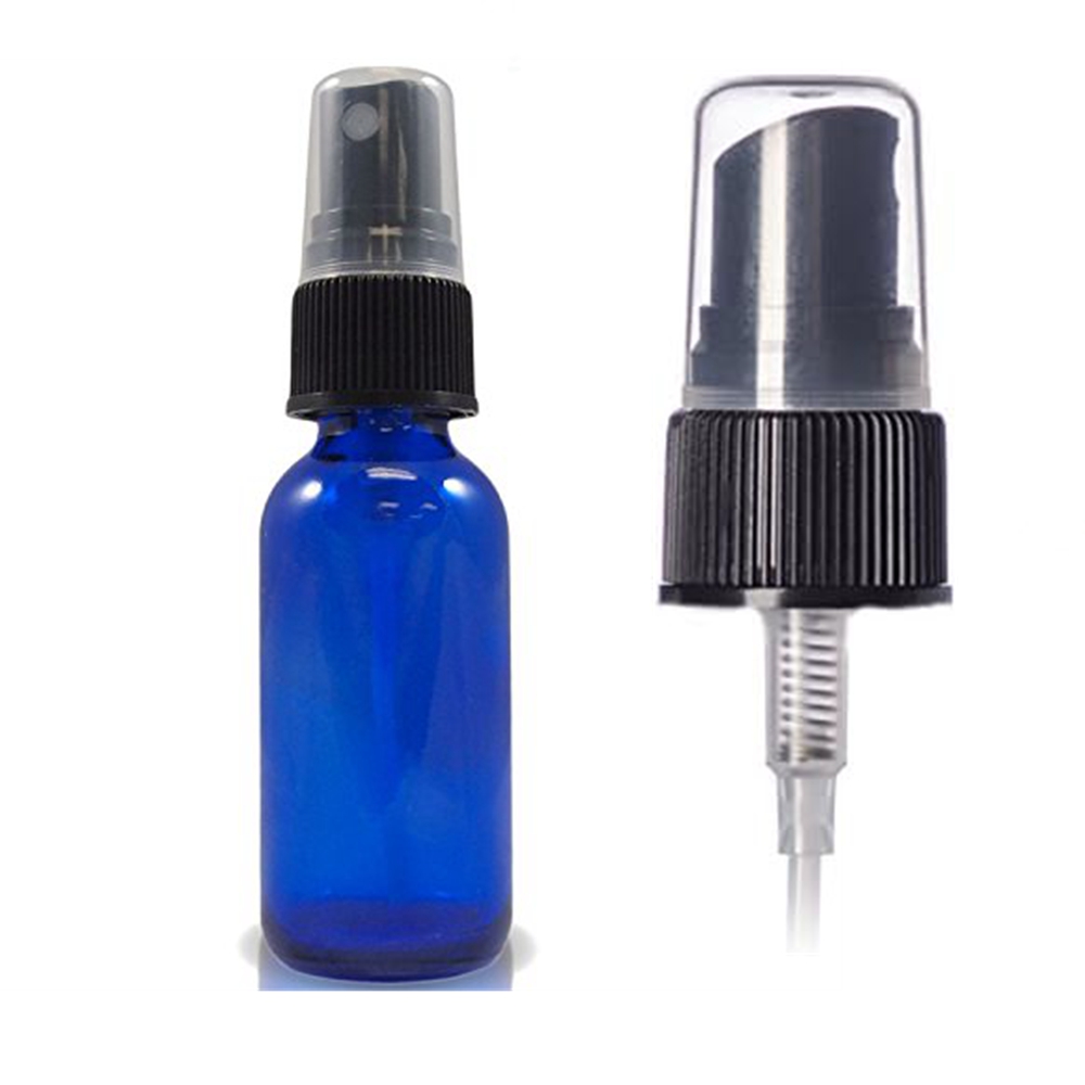 2 oz Empty Spray Bottle Cobalt Blue Boston Round Glass Bottle With White Atomizer for Essential Oil Formulas