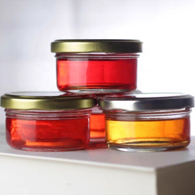 Wide Mouth Glass Storage Jar 70ml 2.5oz 100ml 3oz Glass Canning Jar With Airtight Lid for Babyfood Jam Honey