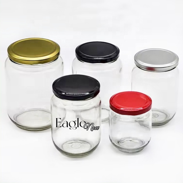 Wide Mouth Glass Mason Jars 150ml 250ml 380ml 500ml 750ml 1000ml 32oz Storage Jar Containers With Metal Lid for Pickle Jam Honey