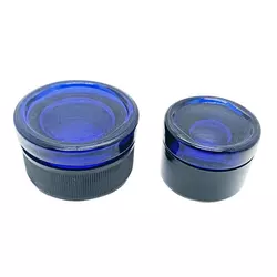 Round Shape Clear Glass Jar 5ml 7ml 9ml 1g 1.5g 2g Concentrate Packaging Child Resistant Screw Jars With Matte Black Cr Lids Cap glass jar glass bottle