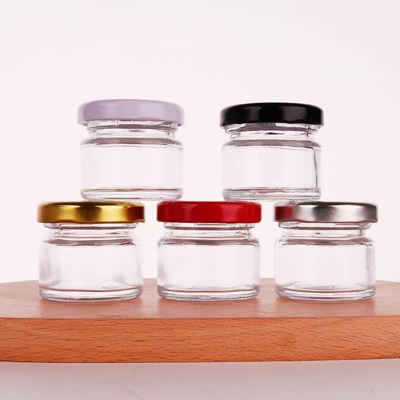 Hot Sale 25ml 1.5oz 50ml 100ml 150ml  Mini Round Spice Pickle Jam Jelly Bottle Food Storage Container Honey Jar Glass