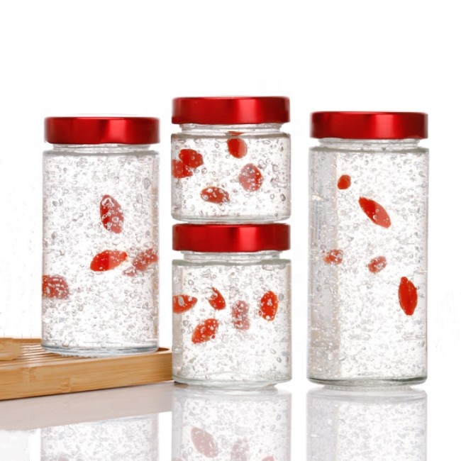 Manufacturer Quality Glass Storage Jars Bird's-Nest Jam Jars 75ml to 380ml Clear Bottles With Deep Lids Screw Cap Seal Packaging